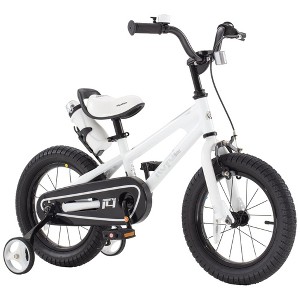 RoyalBaby Freestyle Outdoor Kid's Bicycle with Training Wheels, 16 Inch, White - 1 of 4