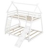 Grungis Twin over Queen Loft Bed with Climbing Nets and Climbing Ramp,House Bunk Bed with Safety Guardrail,Modern Loft and Bunk Bed for Bedroom - 4 of 4