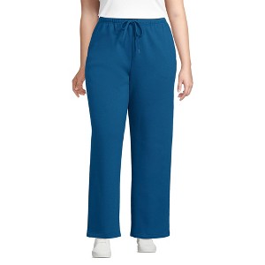 Lands' End Women's Serious Sweats High Rise Relaxed Straight Leg Pants - 1 of 3