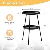 VINGLI 2-Tier Round Outdoor Side Table, Small End Table for Living Room, Bedroom, Office & Outdoor - Metal Coffee Table Nightstand - 2 of 4