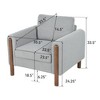 Oversized Accent Chair, Upholstered Living Room Chairs Single Sofa Chair with Walnut Legs, Curved handrail, Green - 4 of 4