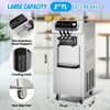 Ice Cream Machine, Commercial 2+1 Flavor Soft Serve Maker - 5.8-8 Gal/Hr 2200W with 2x7L Hoppers, 3 Dispensers for Restaurants - 2 of 4