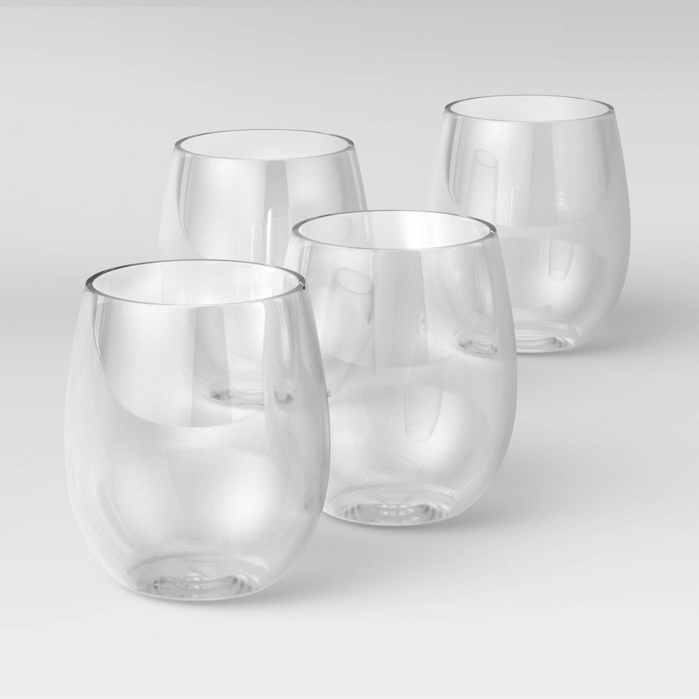 Photos - Glass 13.4oz 4pk Plastic Wine Glasses - Room Essentials™