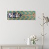 Northlight Aqua Blue Chevron Burlap with “Beach” Wood Look Oar Linen Wall Art 24” - 3 of 4