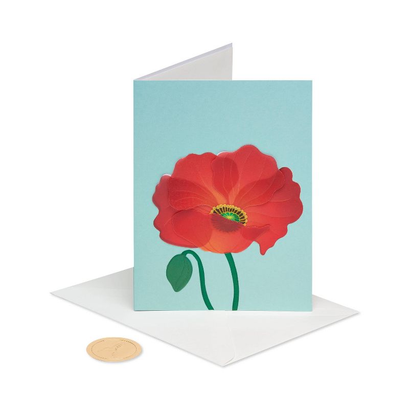 Blank Card Poppy on Blue - PAPYRUS, 1 of 8