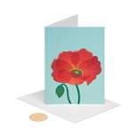 Blank Card Poppy on Blue - PAPYRUS