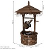 Sunnydaze 48"H Electric Fir Wood Old-Fashioned Wishing Well Outdoor Water Fountain - 3 of 4