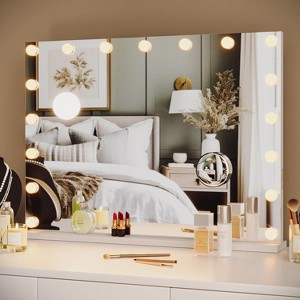 Vanity Mirror with Lights - Bulbs, 3 Color Modes,   Mirror for Tabletop Makeup Application - 1 of 4