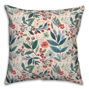 Creative Products Watercolor Christmas Botanical 18 x 18 Indoor / Outdoor Pillow - 1 of 3