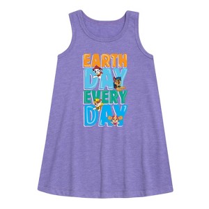 Girls' - Paw Patrol - Earth Every Day Graphic Sleeveless Aline Dress - 1 of 4