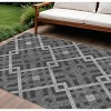 Charcoal Gray And Silver Geometric Washable Indoor Outdoor Area Rug - 2 of 4