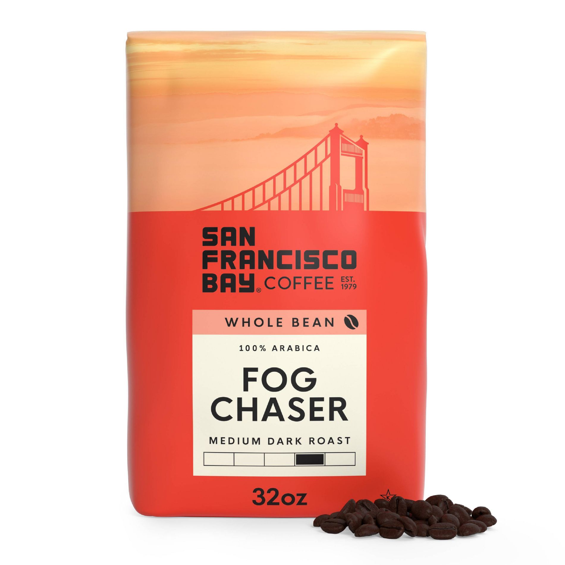 San Francisco Bay Coffee Fog Chaser Blend Medium Dark Roast Whole Bean Coffee - 32oz