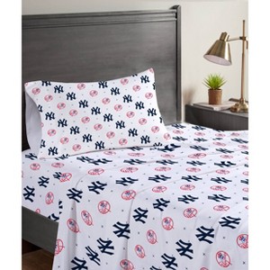MLB New York Yankees Small X Twin Sheet Set - 1 of 3