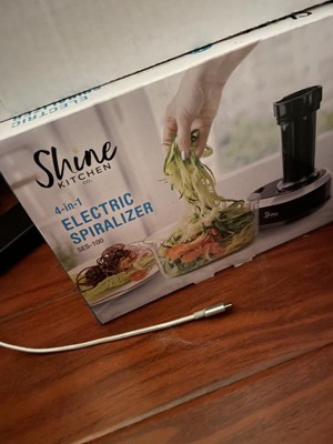 Shine Kitchen Co SES-100 Electric Spiralizer for Veggies, Spiral Vegetable  Cutter Makes and Holds Up to 4 Servings (60 oz) of Zucchini Noodles, Curly