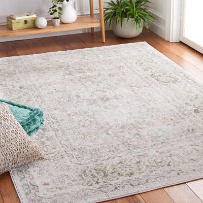 Palma Beige and Green Stain-Resistant Rectangular Area Rug