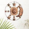 Olivia & May Metal Sun and Moon Indoor Outdoor Wall Decor with Stars Bronze : Rustic Iron Artwork - 2 of 4