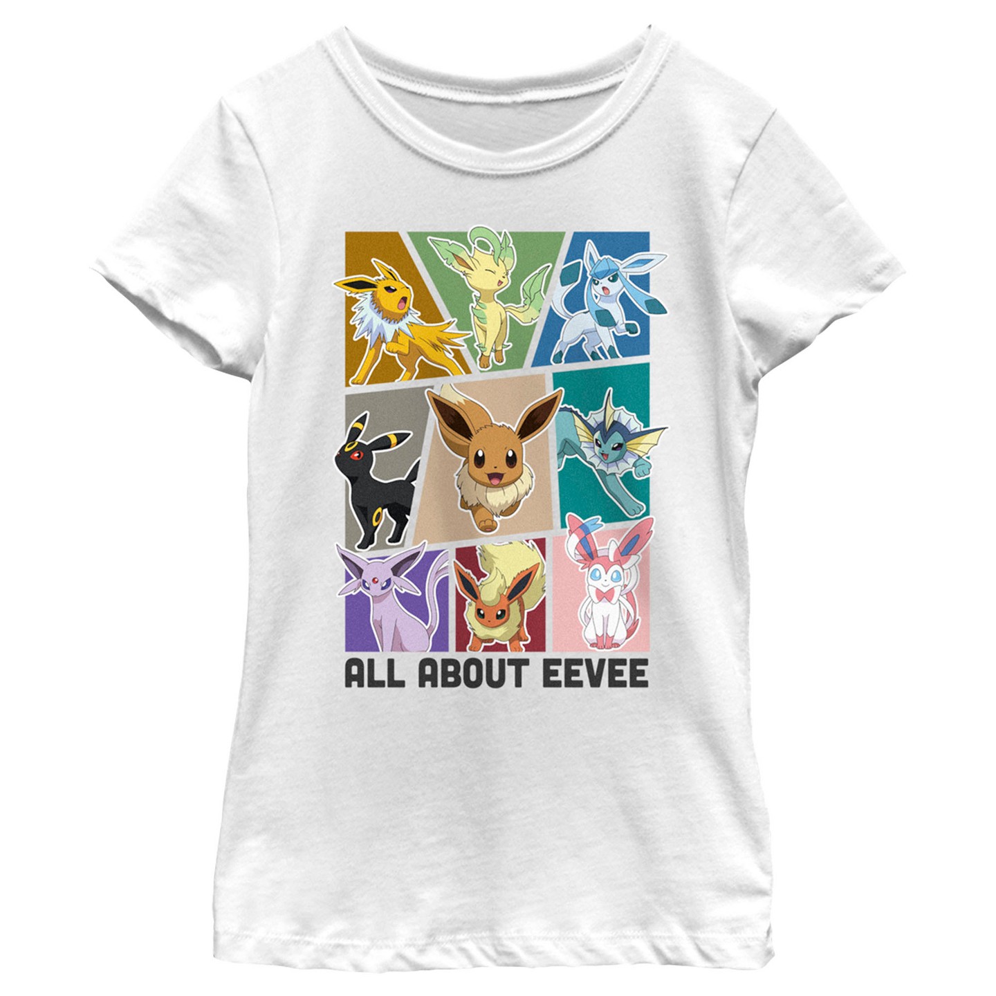 Футболка Pokemon All About Eevee Eeveeloution T-Shirt - White для девочек, цвет: Белый — фото 1