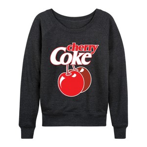 Women's - Coca-Cola - Very Cherry Coke Lightweight French Terry Wide Neck Long Sleeve Graphic Shirt - 1 of 4