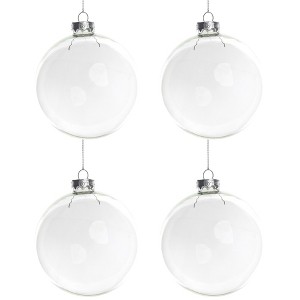 Northlight 4ct Clear Glass Ball Christmas Ornaments 4" - 1 of 4