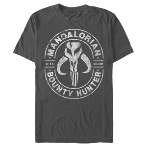 Men's Star Wars The Mandalorian Seek & Destroy Stamp T-Shirt - 1 of 4