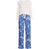 Lands' End Women's Pajama Set Knit Long Sleeve T-Shirt and Flannel Pants - 3 of 3