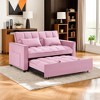 Resenkos 54 Inch Adjustable Backrest Sofa, Sofa Bed, Futon Sofa with Double Armrest and Pouch, Variable Bed for Living room, Bedroom, Gray - 2 of 4