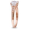 Everly Jewelry – 10K Pink Gold 1 1/4 TGW Created White Sapphire and Diamond Fashion Ring - 4 of 4