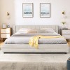 King Upholstered Bed Frame with Storage Drawers & Chenille Headboard, Modern Platform with Solid Wood Slats-3irtyhousy - 2 of 4