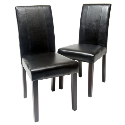 Syemin Dining Chairs Solid Wood Upholstered Bar Stools Set of 2 Counter Height Dining Chair Mid Century Kitchen Chair, Black, 21"*16.5"*35.5"