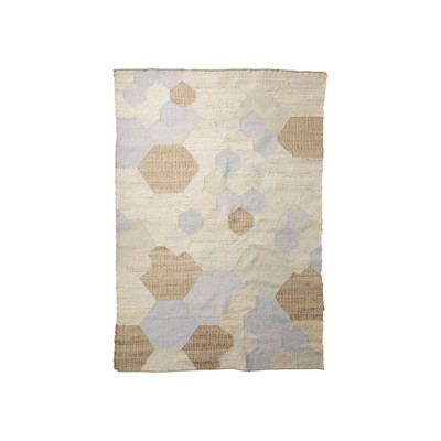 Ivory Brown And Gray Patchwork Hand Woven Area Rug