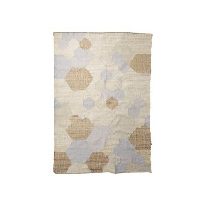 Ivory Brown And Gray Patchwork Hand Woven Area Rug - 1 of 4