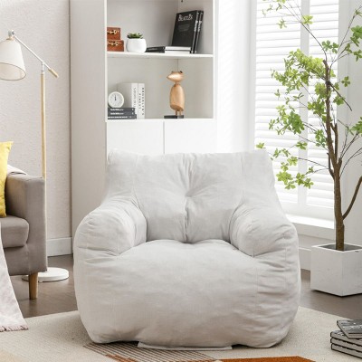 Bean Bag Couch With Filling Soft Velvet Fabric Bean Bag Chair Filled With Memory Sponge Comfy Beanbag Chair For Adults,Lazy Chair-Cuddlewood