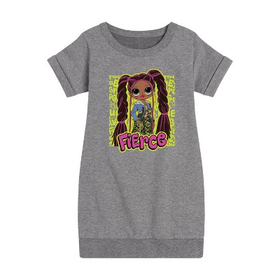 - LOL Surprise! - Fierce Graffiti Graphic Short Sleeve Fleece Dress