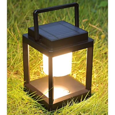 DAKAFUL Outdoor Solar Lantern with Handle, PC+ABS Frame with Monocrystalline Solar Panel,Waterproof Portable for Patio Camping Garden