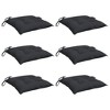 vidaXL Chair Cushions Set-6 pcs, Black 15.7"x15.7"x2.8", Water-Resistant Polyester, Non-Slip for Indoor/Outdoor Lounging - 3 of 4