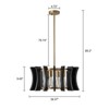 LLHZSY 4-light Drum Chandelier Mid-century Modern Geometric Lighting for Dining Room-Black and Brass-W20 1/2" x H9 1/2" - 3 of 4