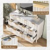 AMERLIFE Fluted Drawer Dresser with Faux Marble Top, Wide Chest of Drawers for Bedroom, Living Room, Hallway, Entryway - 4 of 4