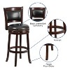 Emma and Oliver 29"H Panel Back Cappuccino Wood Swivel Seat Barstool - 3 of 4