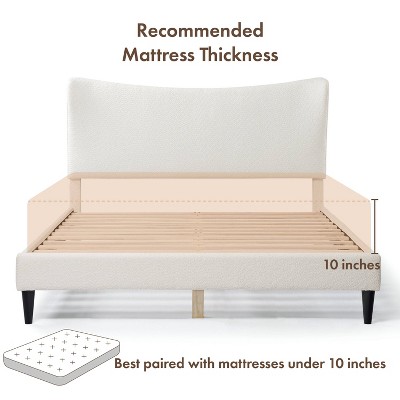 Cream Upholstered Queen Bed with Nailhead Trim and Slats