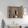SEVOBAL Bathroom Storage Cabinets Cabinet with Mirror, 4-Tier Storage Organizer 4 Adjustable Shelves, Single Door for Bathroom, Beige, 28.7"*22"*5.1" - 2 of 4