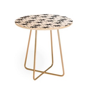Round Little Arrow Design Co Watercolor Palm Tree In Black Side Table - Deny Designs - 1 of 4