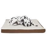 Orthopedic Dog Bed – 2-Layer Memory Foam Dog Bed with Machine Washable Cover – 44x35 Dog Bed for Large Dogs up to 100lbs by PETMAKER (Brown)