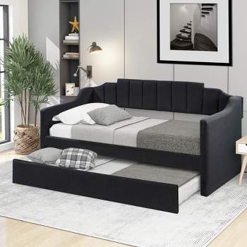 Twin Size Upholstered Daybed with Trundle Bed-ModernLuxe