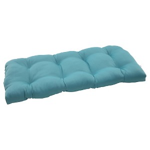 Outdoor Wicker Loveseat Cushion - Turquoise Forsyth Solid