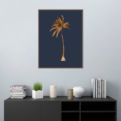 Golden Palm Beaded Bronze Framed Canvas Wall Art, 32" x 42"