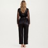 Anna-Kaci Lounge Women's Satin Pajama Set with Lace Sleeve Detail and Matching Tie-Waist Top and Straight-Leg Pants - 4 of 4