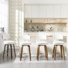 Bekrvio 26" Faux Leather Swivel Bar Stools Set of 1/2/3/4,Mid Century Modern Counter Chairs with Wood Legs and Curved Back for Kitchen Island - 3 of 4