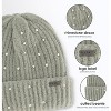 Nicole Miller Women Rhinestone Winter Beanie Hats & Soft Warm Gloves Set - 3 of 4