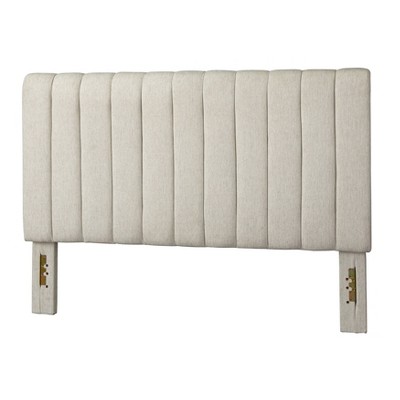 Queen Teagan Channel Upholstered Headboard Cream - Lifestorey