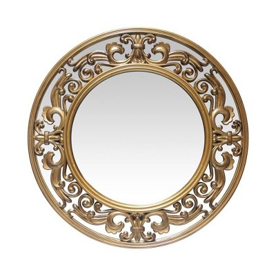 23.5" Victoria Round Wall Mirror Brushed Gold - Infinity Instruments